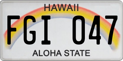 HI license plate FGI047