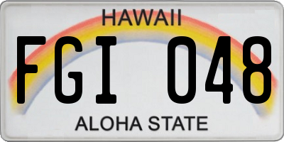 HI license plate FGI048