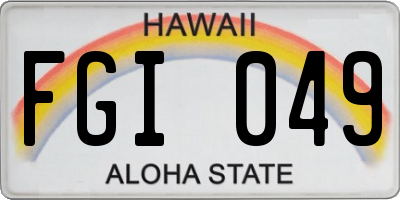HI license plate FGI049