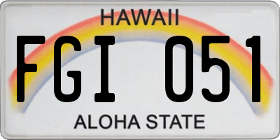 HI license plate FGI051