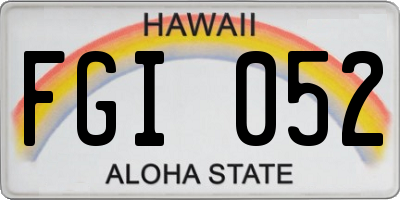 HI license plate FGI052