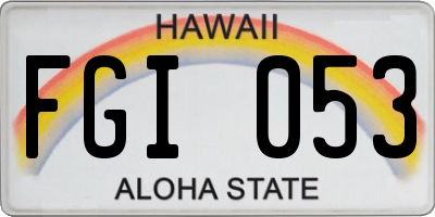 HI license plate FGI053