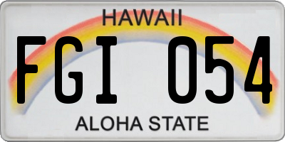 HI license plate FGI054