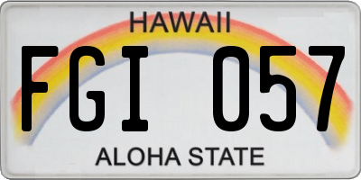 HI license plate FGI057