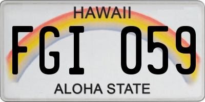 HI license plate FGI059