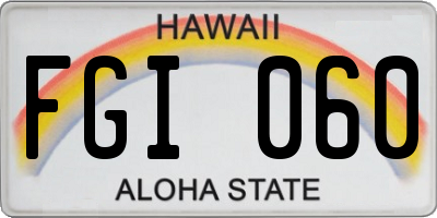 HI license plate FGI060