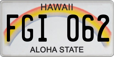 HI license plate FGI062