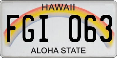 HI license plate FGI063