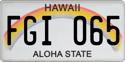 HI license plate FGI065
