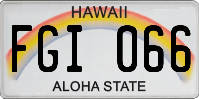 HI license plate FGI066