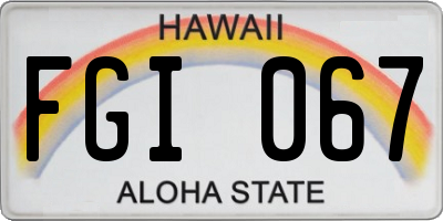 HI license plate FGI067