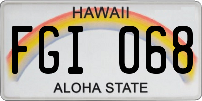 HI license plate FGI068
