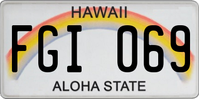 HI license plate FGI069