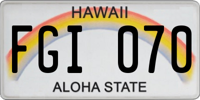 HI license plate FGI070
