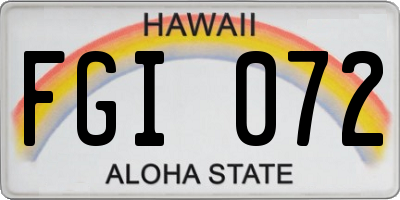 HI license plate FGI072