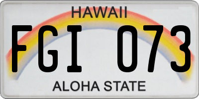 HI license plate FGI073