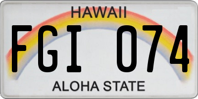 HI license plate FGI074