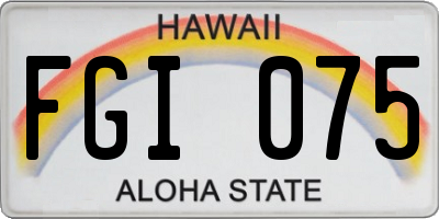 HI license plate FGI075