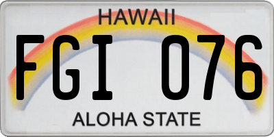 HI license plate FGI076