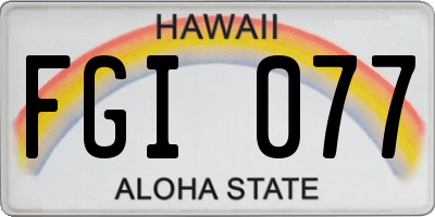 HI license plate FGI077