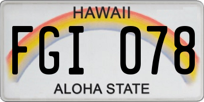 HI license plate FGI078