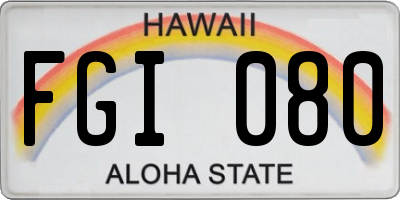 HI license plate FGI080