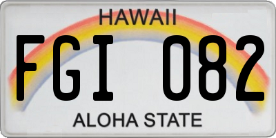HI license plate FGI082