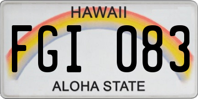 HI license plate FGI083