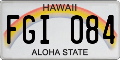 HI license plate FGI084