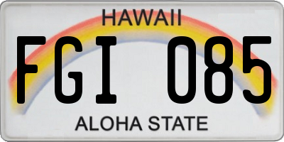 HI license plate FGI085