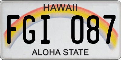 HI license plate FGI087