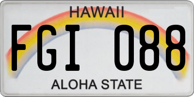 HI license plate FGI088
