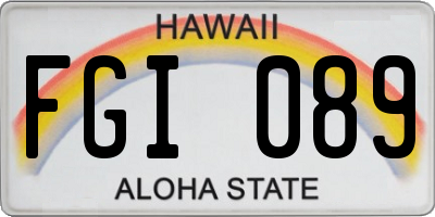 HI license plate FGI089