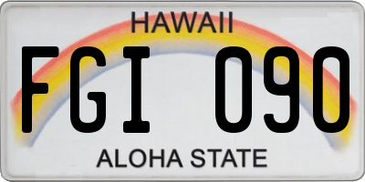 HI license plate FGI090