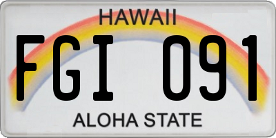 HI license plate FGI091