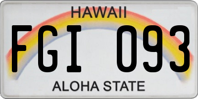 HI license plate FGI093