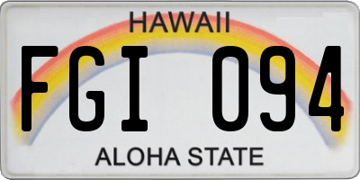 HI license plate FGI094