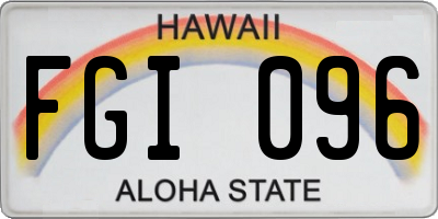 HI license plate FGI096