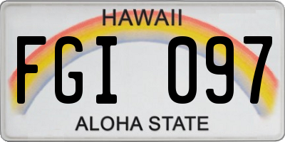 HI license plate FGI097