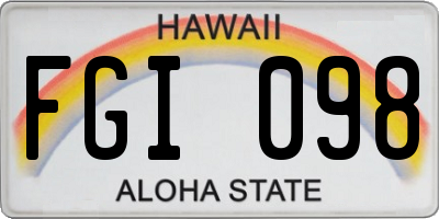 HI license plate FGI098