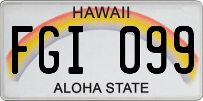 HI license plate FGI099