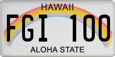 HI license plate FGI100