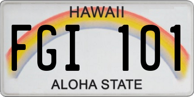 HI license plate FGI101