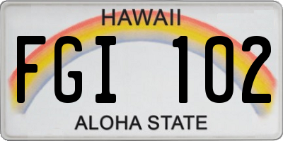 HI license plate FGI102