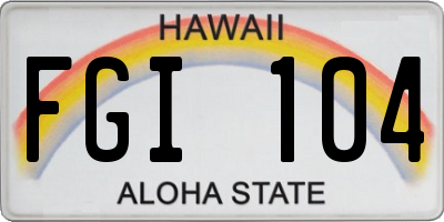 HI license plate FGI104