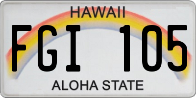 HI license plate FGI105
