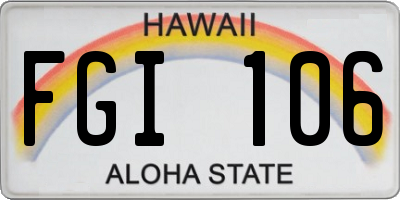 HI license plate FGI106