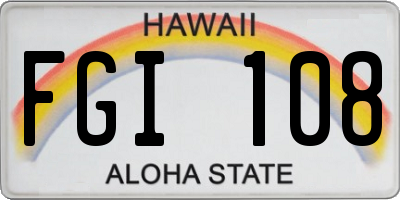 HI license plate FGI108