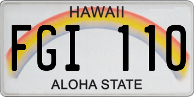 HI license plate FGI110