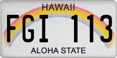 HI license plate FGI113